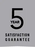 Black 5 Year Satisfaction Guarantee Icon