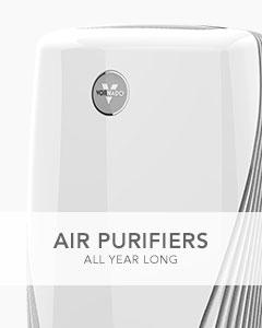 White Air Purifier with the text Air Purifiers All Year Long