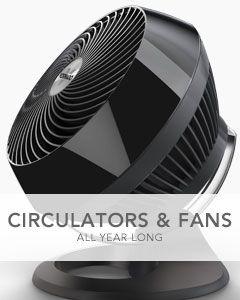 A vornado circulator with text that says Circulaotrs & fans All Year Long